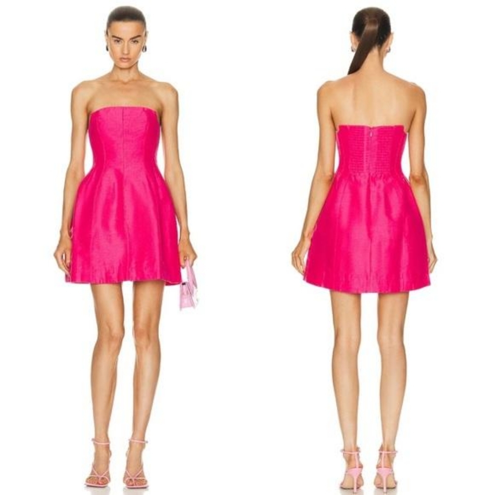 Band of the Free Bustier Strapless‎ Magenta Mini Dress -Size L- NWT